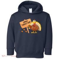 Happy Turkey Day Funny Thanksgiving Family Graphic Toddler Hoodie thumb 0