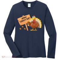 Happy Turkey Day Funny Thanksgiving Family Graphic Women's Long Sleeve Shirt thumb 0