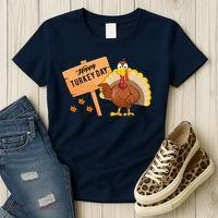 Happy Turkey Day Funny Thanksgiving Family Graphic Women's T-Shirt thumb 3