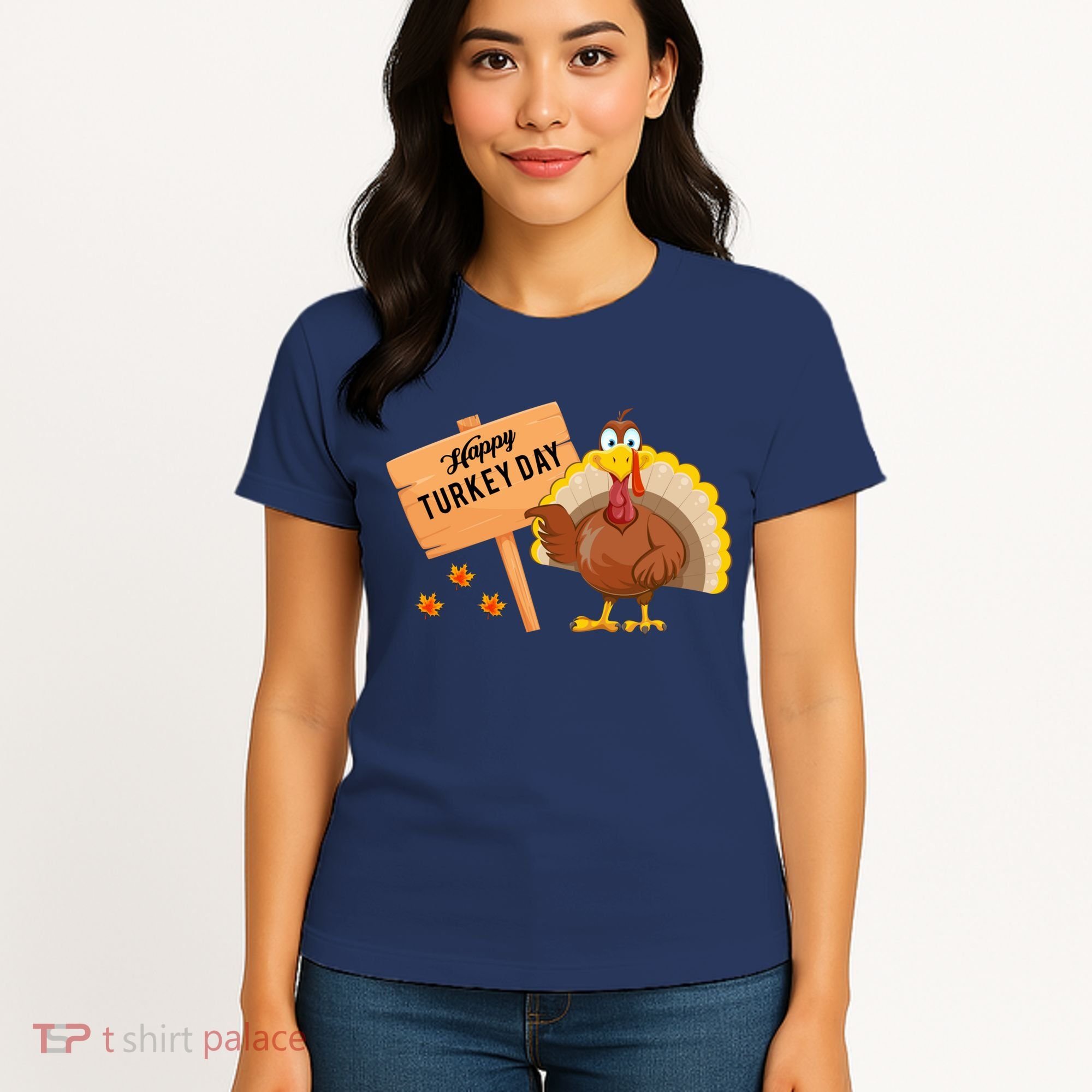 Happy Turkey Day Funny Thanksgiving Family Graphic Women's T-Shirt