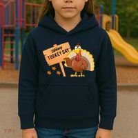 Happy Turkey Day Funny Thanksgiving Family Graphic Kids Hoodie thumb 3
