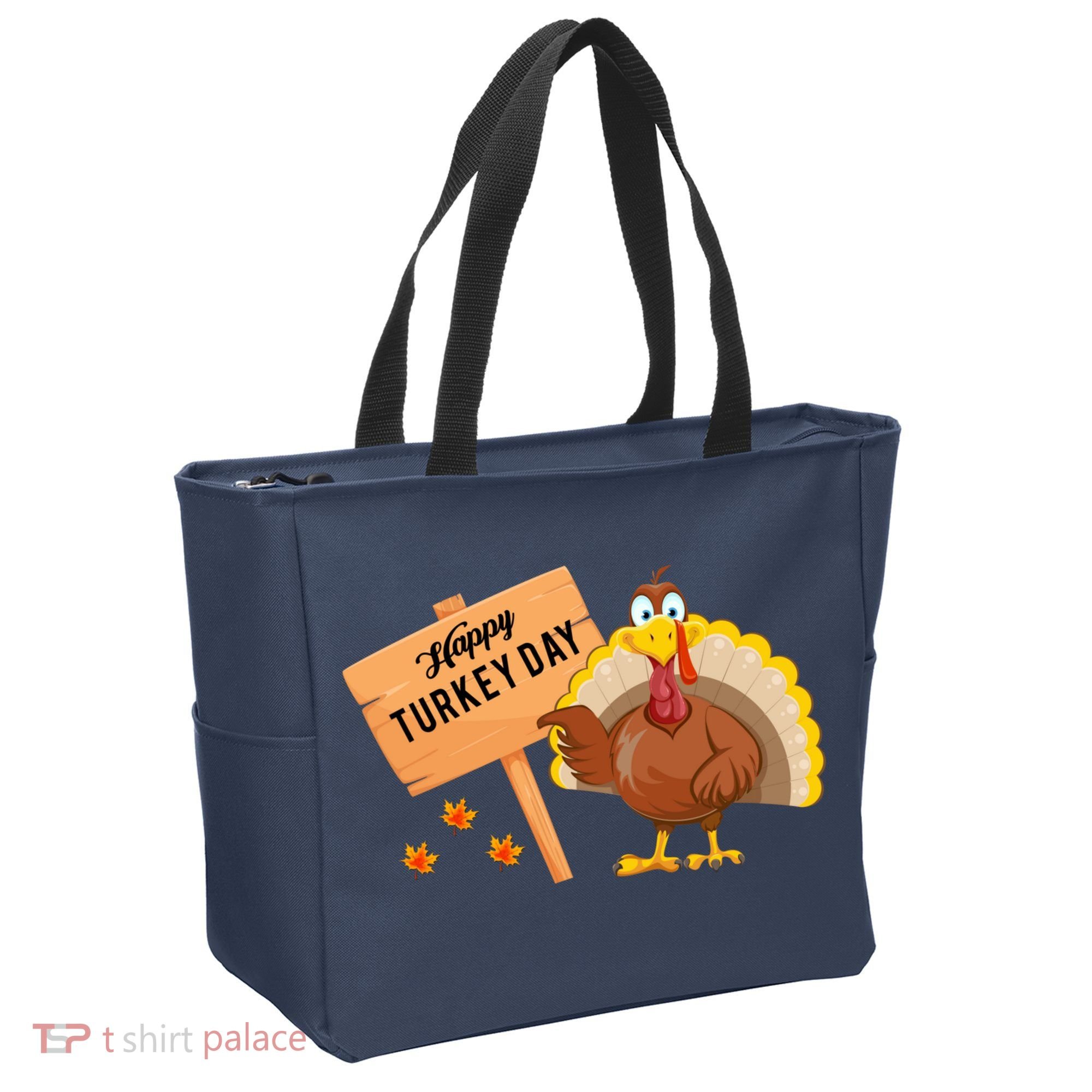 Happy Turkey Day Funny Thanksgiving Family Graphic Tote Bag