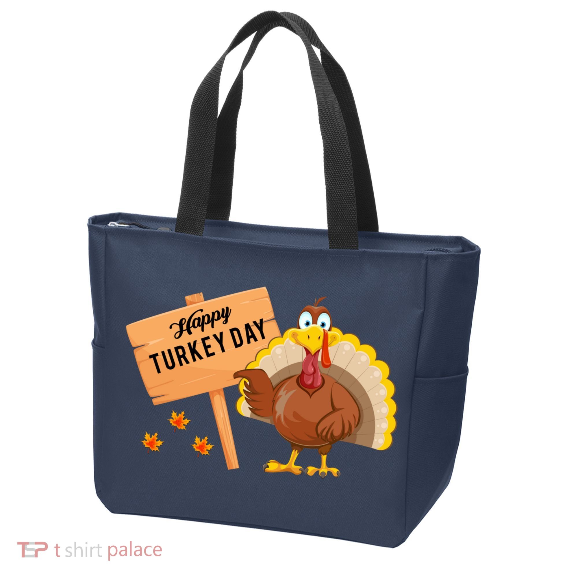Happy Turkey Day Funny Thanksgiving Family Graphic Tote Bag