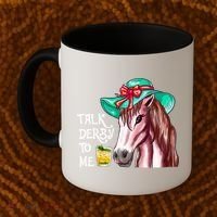 Horse Talk Derby To Me Mint Juleps Funny Derby Horse Racing Gift Coffee Mug thumb 2
