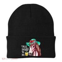 Horse Talk Derby To Me Mint Juleps Funny Derby Horse Racing Gift Beanie thumb 0