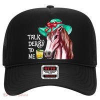 Horse Talk Derby To Me Mint Juleps Funny Derby Horse Racing Gift Hat thumb 0
