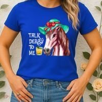 Horse Talk Derby To Me Mint Juleps Funny Derby Horse Racing Gift Women's T-Shirt thumb 2