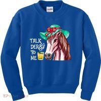 Horse Talk Derby To Me Mint Juleps Funny Derby Horse Racing Gift Kids Sweatshirt thumb 0