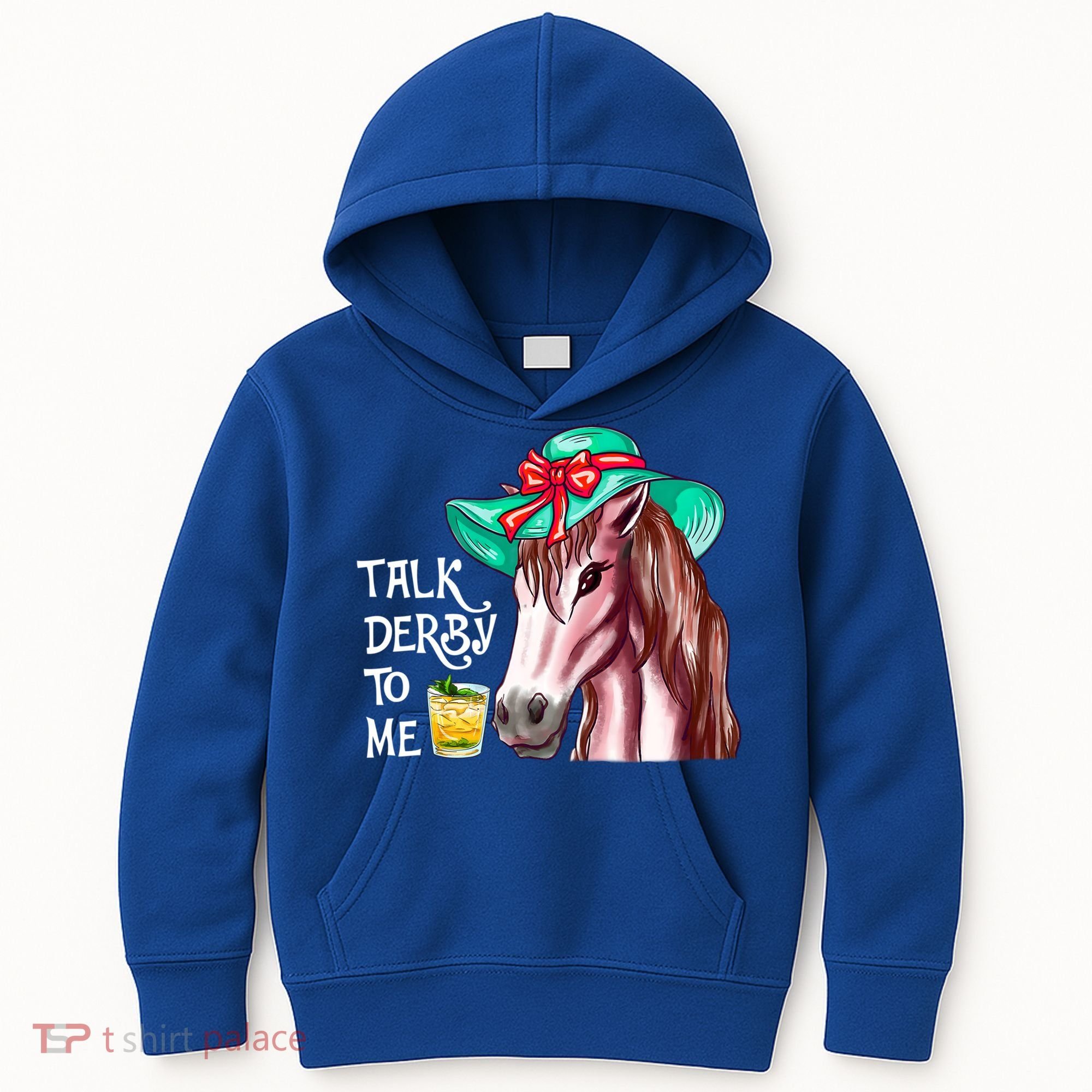 Horse Talk Derby To Me Mint Juleps Funny Derby Horse Racing Gift Kids Hoodie