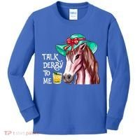 Horse Talk Derby To Me Mint Juleps Funny Derby Horse Racing Gift Kids Long Sleeve Shirt thumb 0
