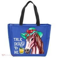 Horse Talk Derby To Me Mint Juleps Funny Derby Horse Racing Gift Tote Bag thumb 0