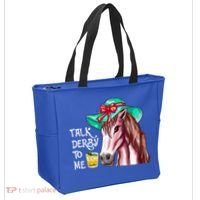 Horse Talk Derby To Me Mint Juleps Funny Derby Horse Racing Gift Tote Bag thumb 2
