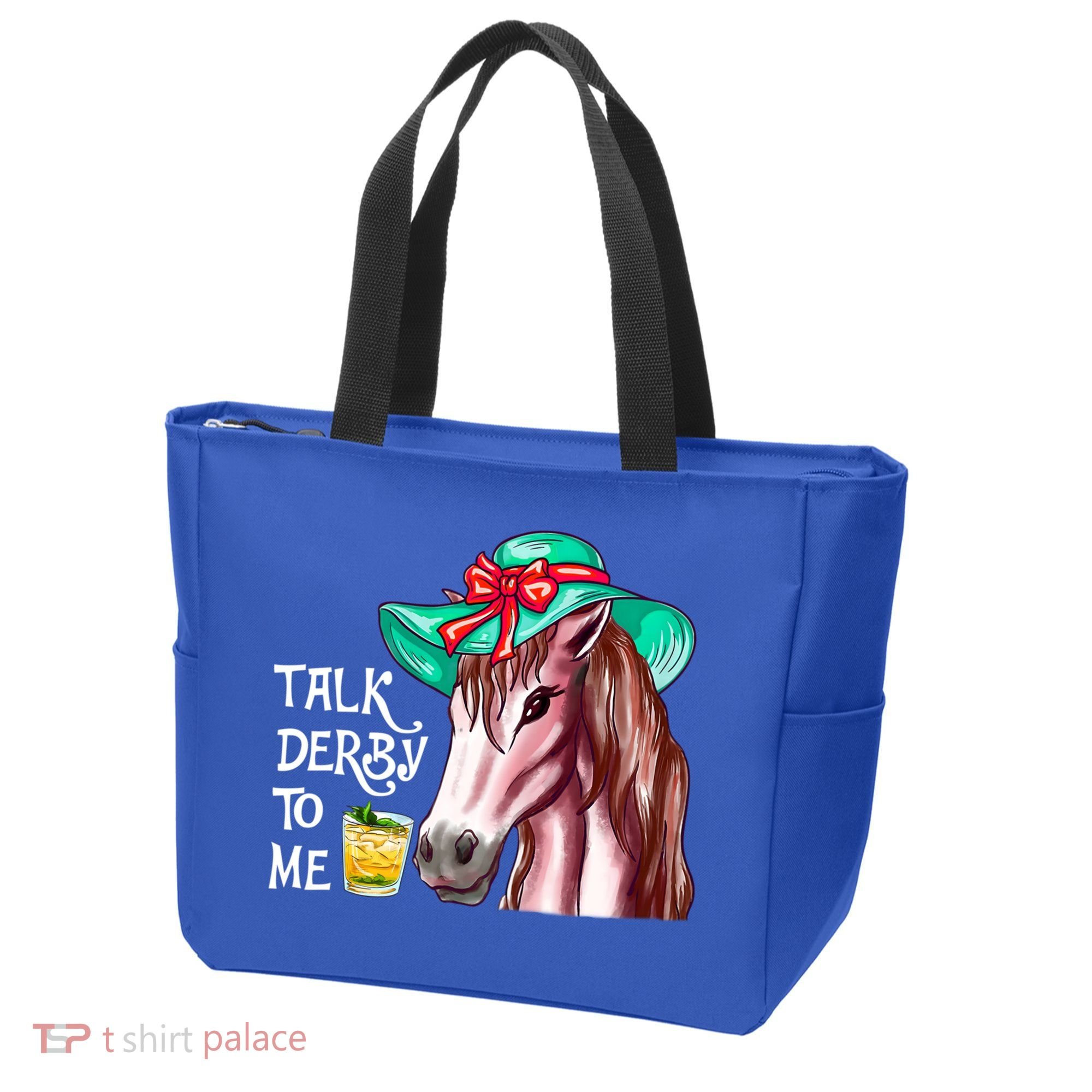 Horse Talk Derby To Me Mint Juleps Funny Derby Horse Racing Gift Tote Bag