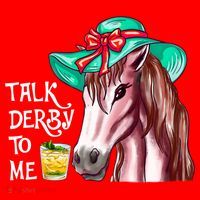 Horse Talk Derby To Me Mint Juleps Funny Derby Horse Racing Gift Santa Hat thumb 1