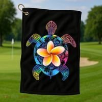Hawaiian Tie Dye Sea Turtle Gift Cool Hawaii Gift For Men And Women Golf Towel thumb 1
