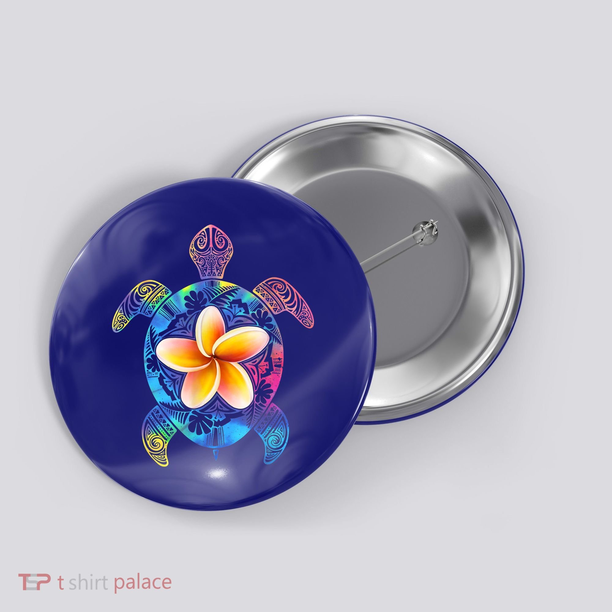 Hawaiian Tie Dye Sea Turtle Gift Cool Hawaii Gift For Men And Women Button