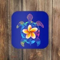Hawaiian Tie Dye Sea Turtle Gift Cool Hawaii Gift For Men And Women Coaster thumb 0