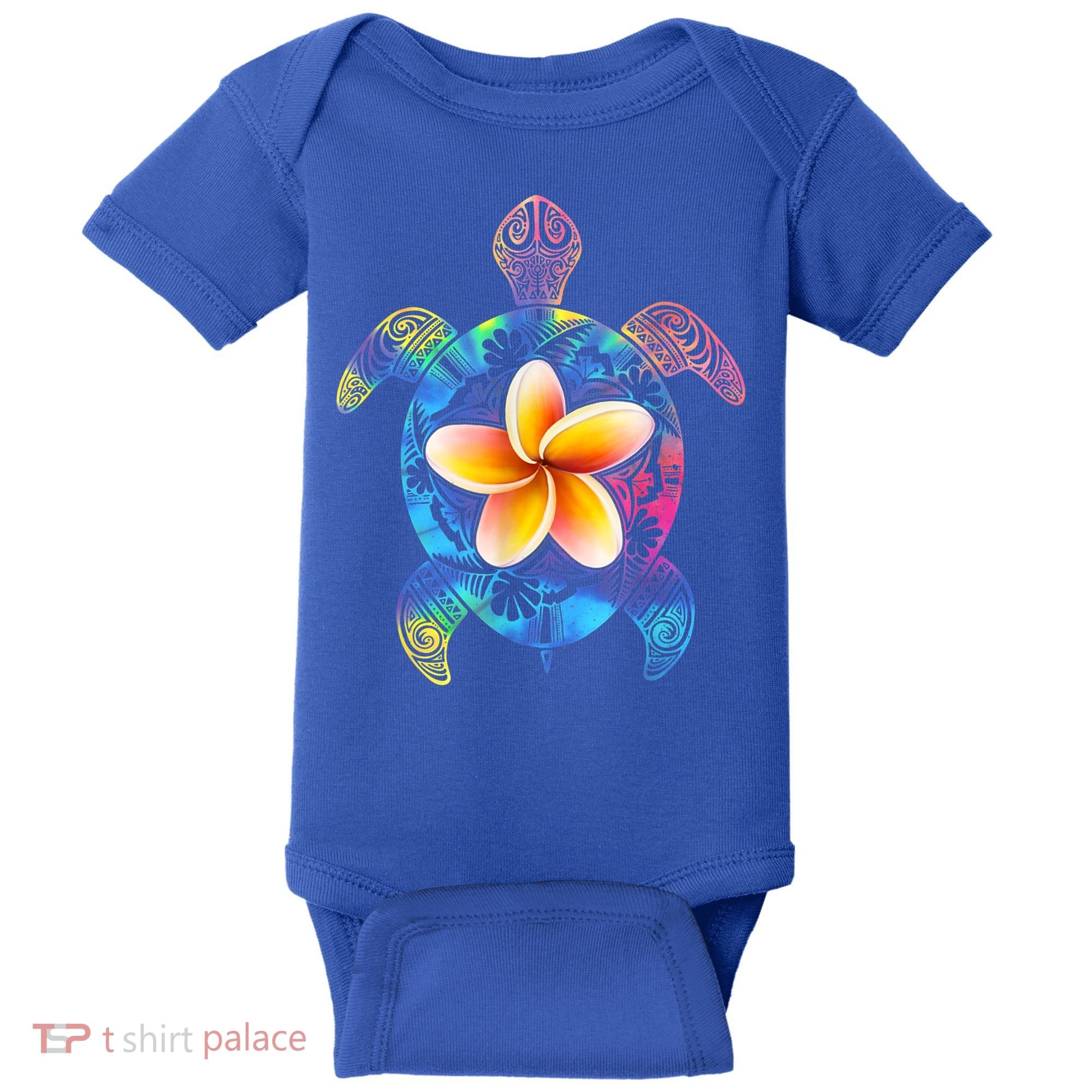 Hawaiian Tie Dye Sea Turtle Gift Cool Hawaii Gift For Men And Women Baby Bodysuit