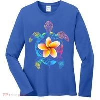 Hawaiian Tie Dye Sea Turtle Gift Cool Hawaii Gift For Men And Women Women's Long Sleeve Shirt thumb 0