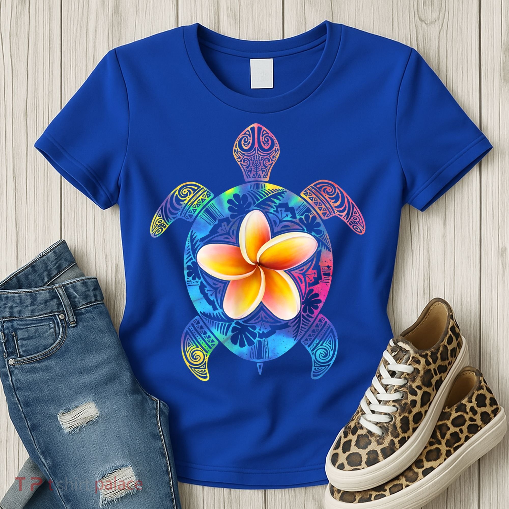 Hawaiian Tie Dye Sea Turtle Gift Cool Hawaii Gift For Men And Women Women's T-Shirt