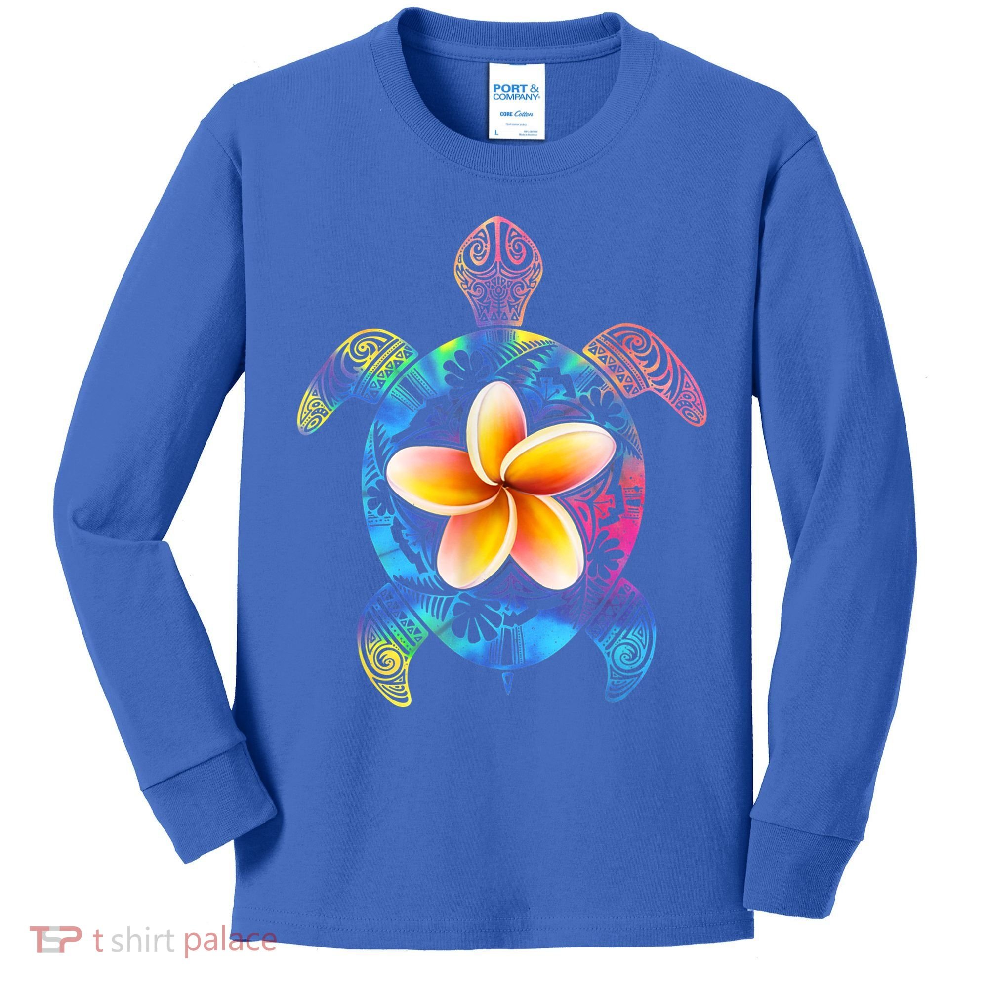 Hawaiian Tie Dye Sea Turtle Gift Cool Hawaii Gift For Men And Women Kids Long Sleeve Shirt
