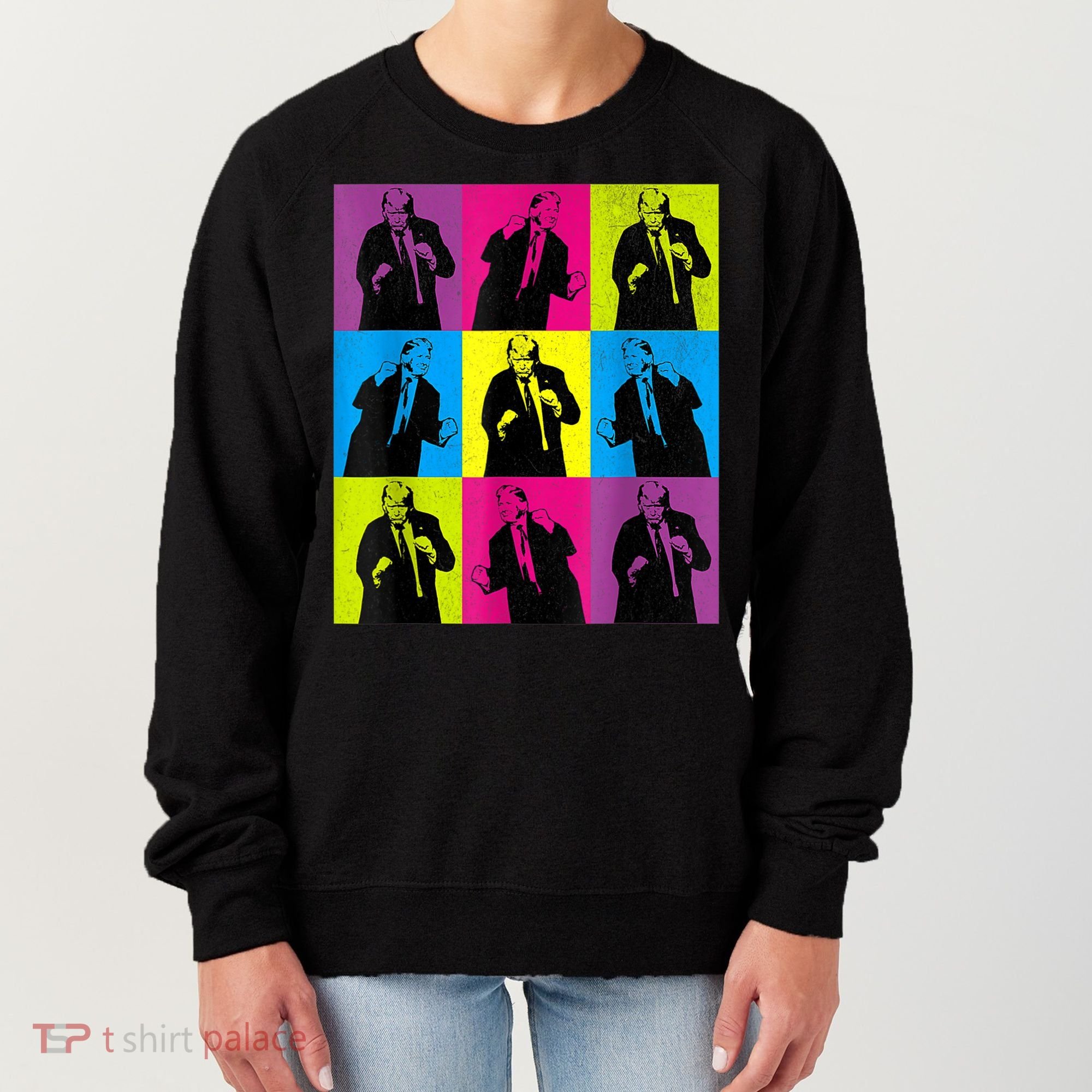 Happy Trump Dancing Pop Art Trump Women's Sweatshirt