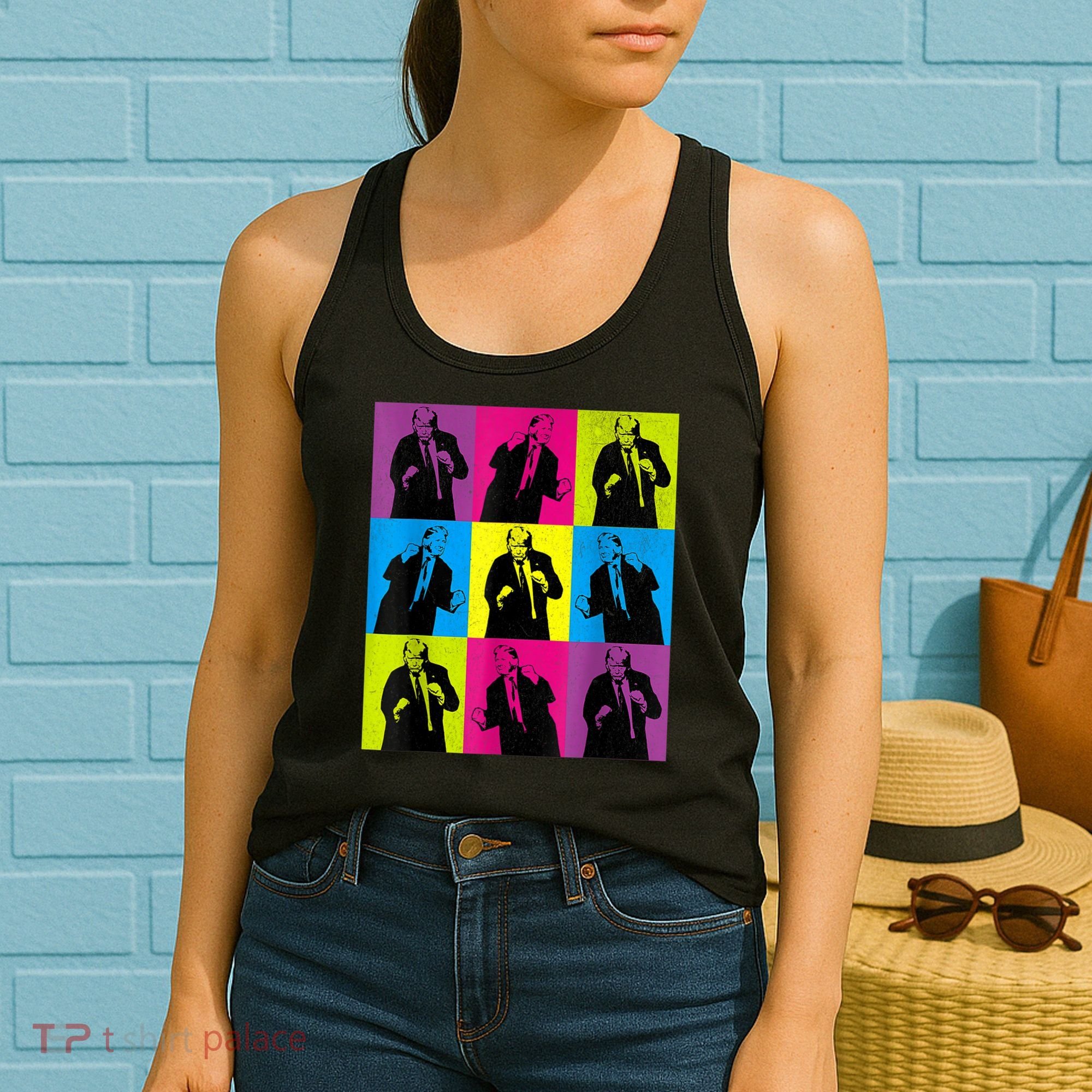 Happy Trump Dancing Pop Art Trump Women's Tank Top