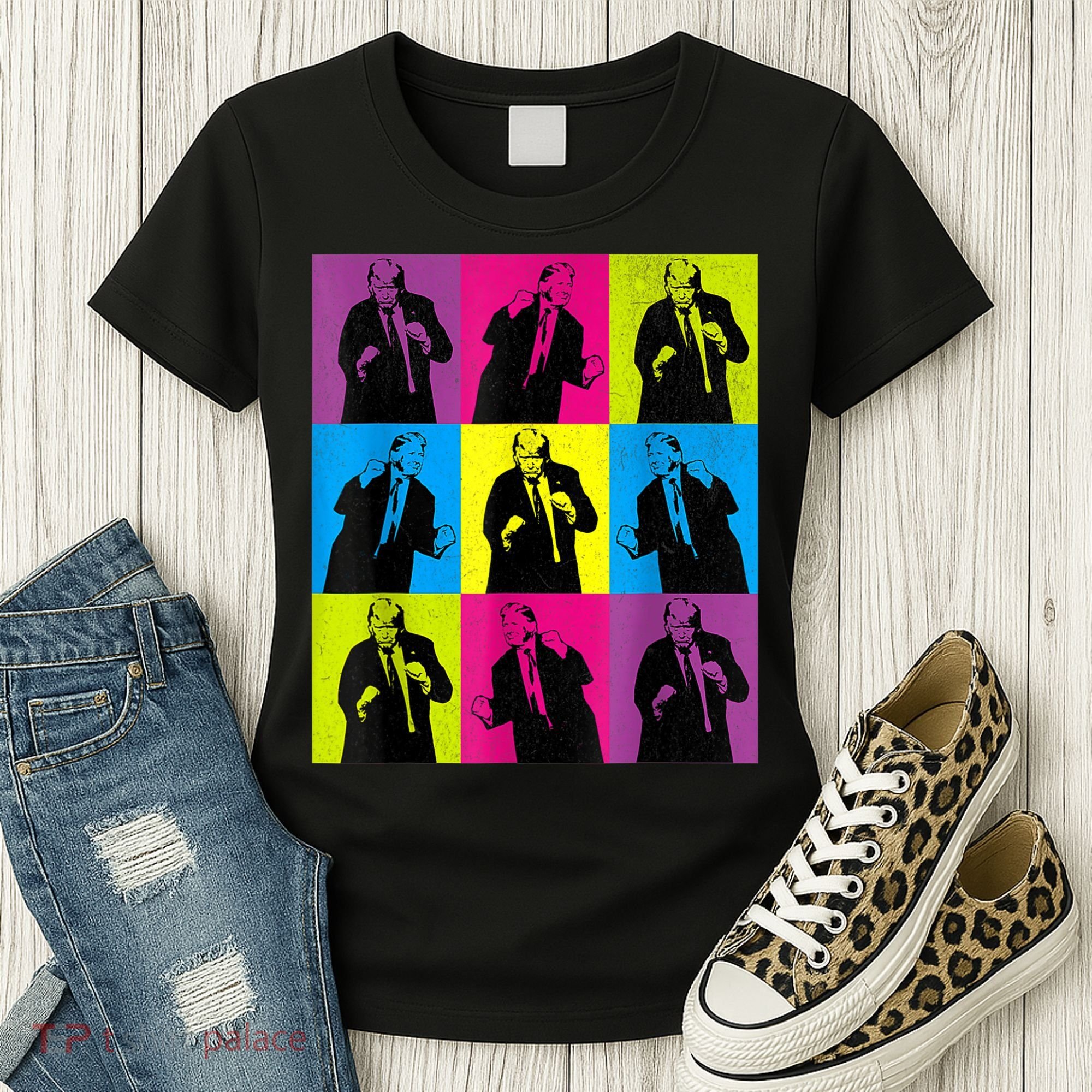 Happy Trump Dancing Pop Art Trump Women's T-Shirt