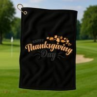 Happy Thanksgiving Day Turkey Usa Family Gift Golf Towel thumb 1
