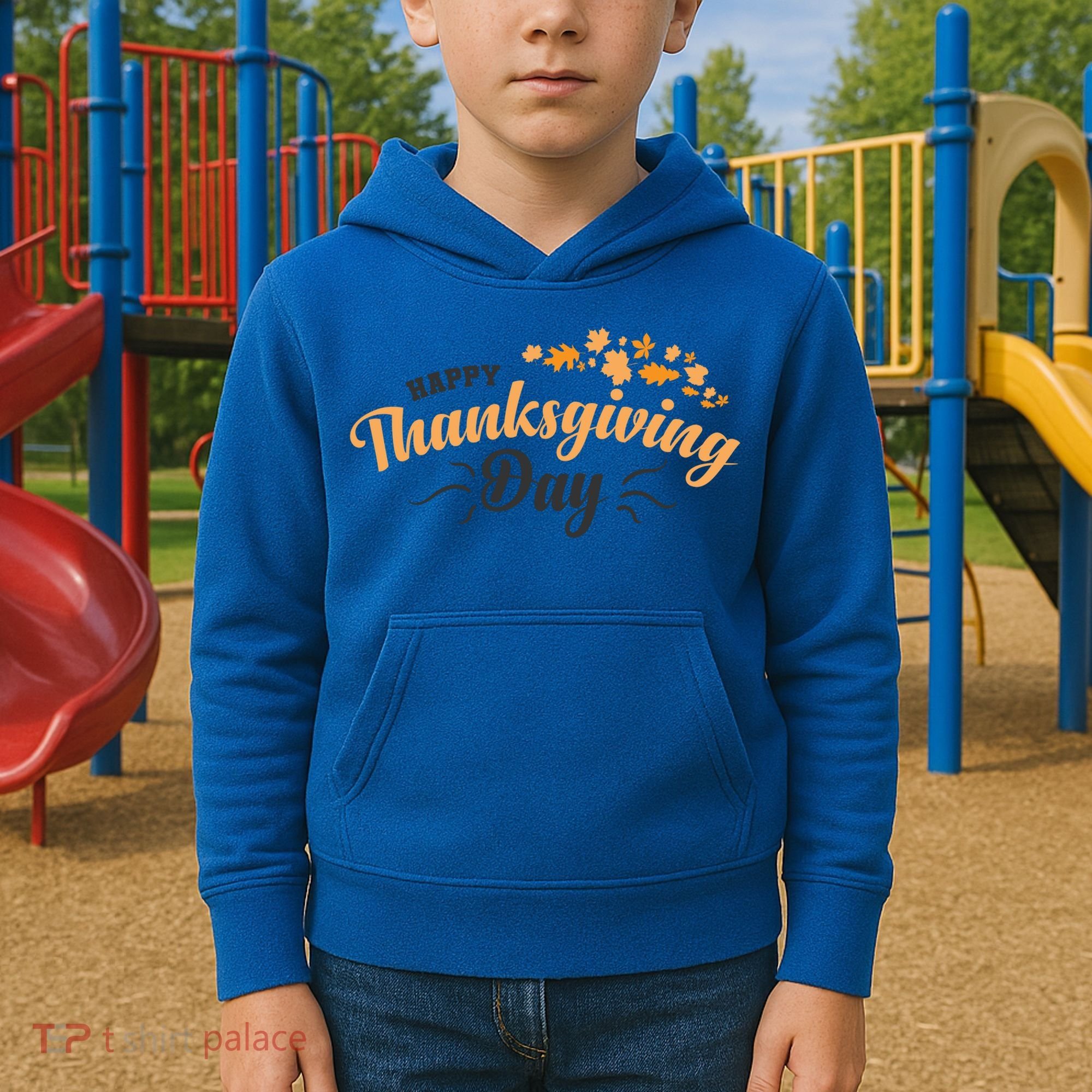 Happy Thanksgiving Day Turkey Usa Family Gift Kids Hoodie