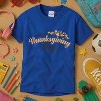 Happy Thanksgiving Day Turkey Usa Family Gift Kids T-Shirt thumb 3