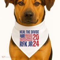 Heal The Divided Jfk Jr 2024 USA-Made Doggie Bandana thumb 1