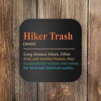 Hiker Trash Definition Funny Hiking Lover Hiking Trail Coaster thumb 0
