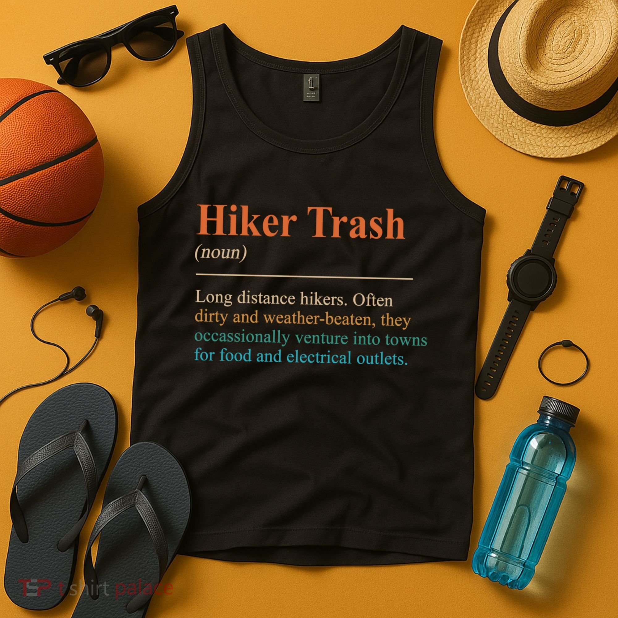 Hiker Trash Definition Funny Hiking Lover Hiking Trail Tank Top