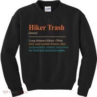 Hiker Trash Definition Funny Hiking Lover Hiking Trail Kids Sweatshirt thumb 0