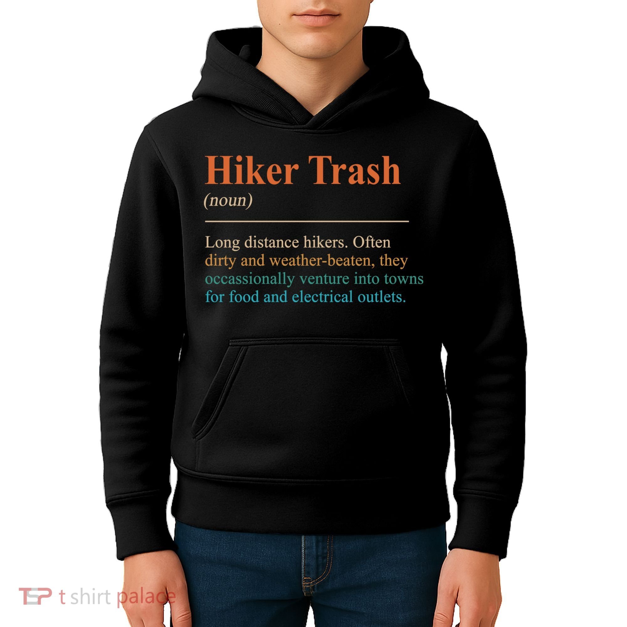 Hiker Trash Definition Funny Hiking Lover Hiking Trail Kids Hoodie