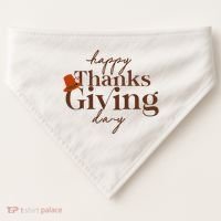Happy Thanksgiving Day USA-Made Doggie Bandana thumb 0