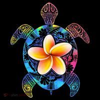 Hawaiian Tie Dye Sea Turtle Hawaii Button thumb 1