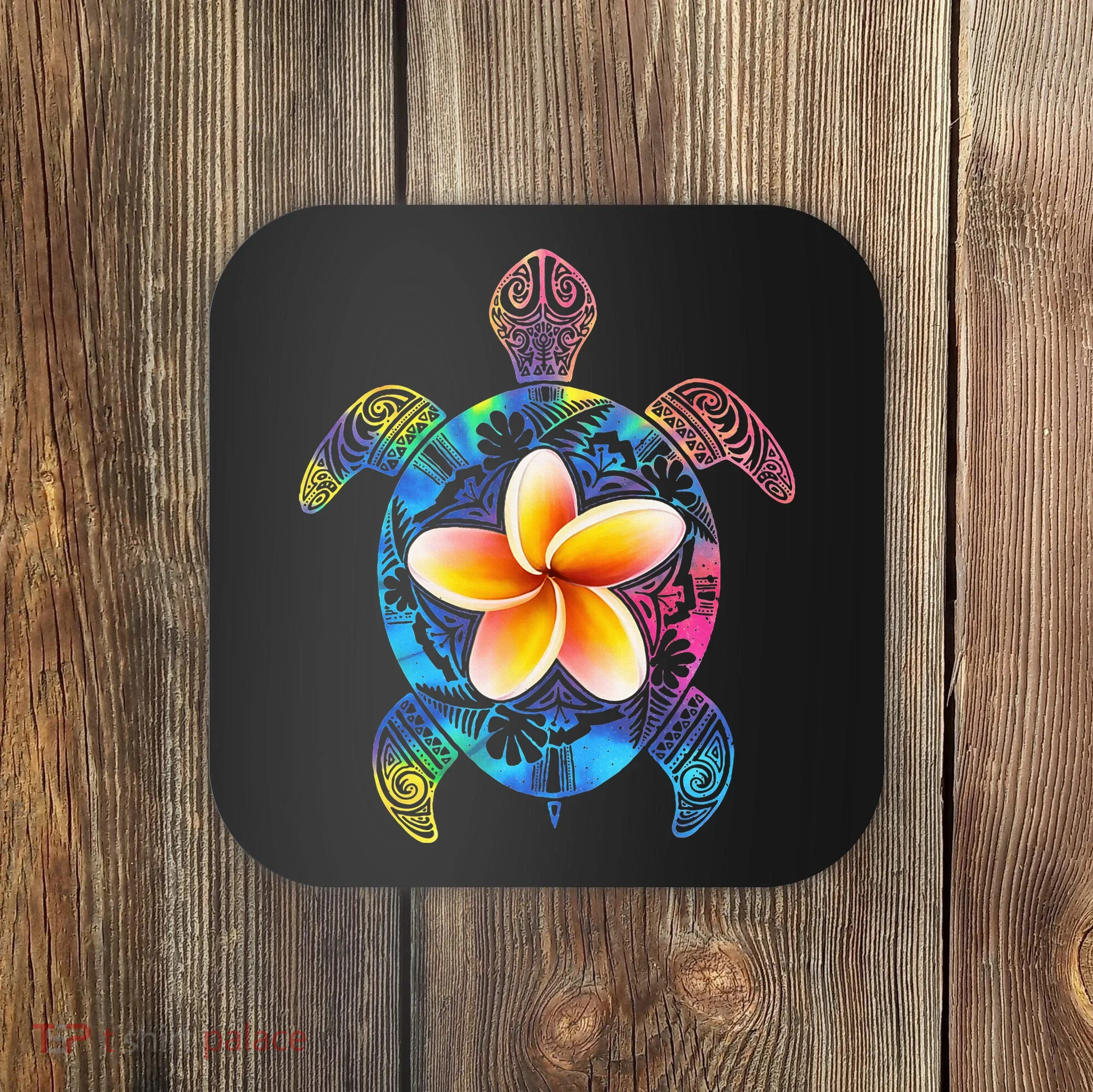 Hawaiian Tie Dye Sea Turtle Hawaii Coaster