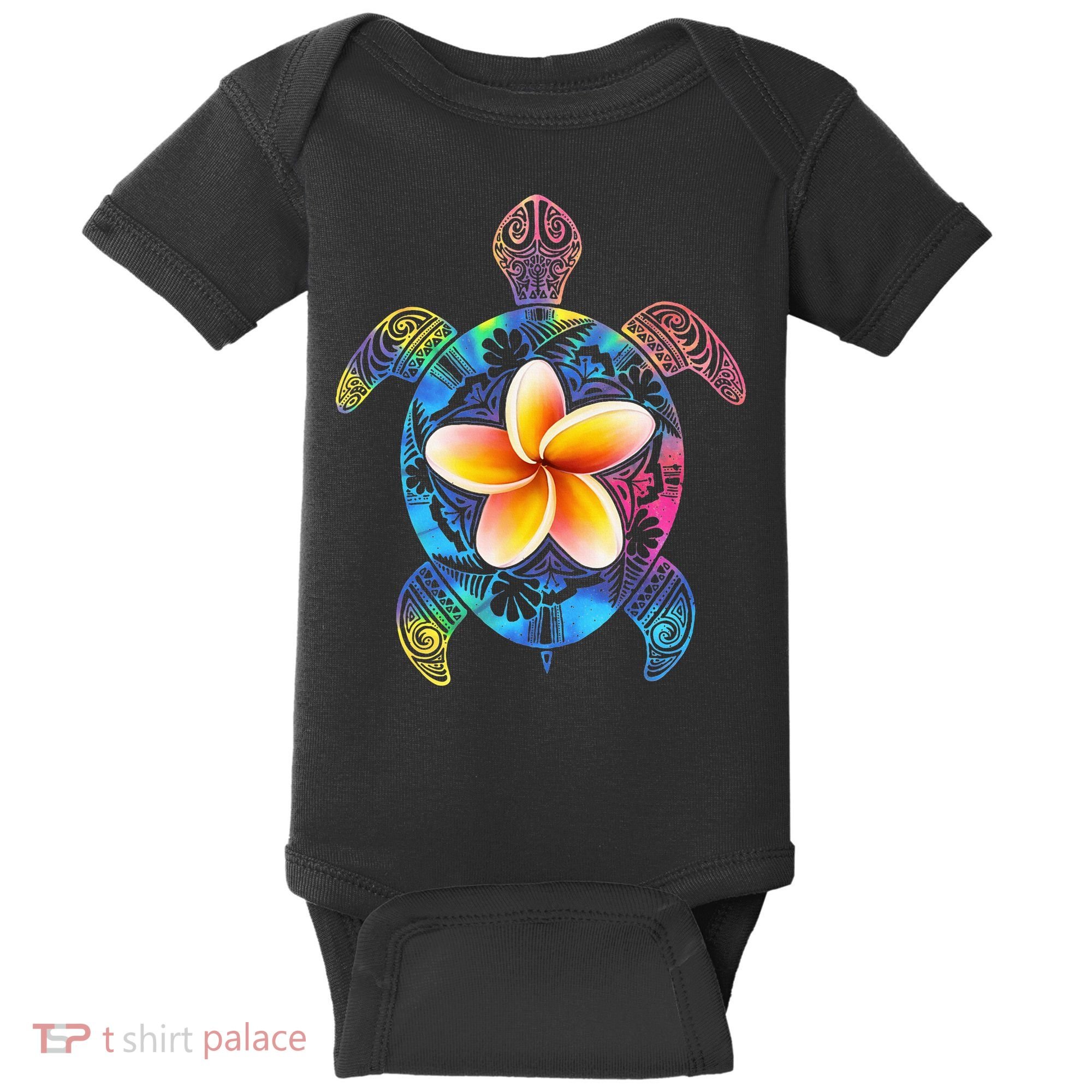 Hawaiian Tie Dye Sea Turtle Hawaii Baby Bodysuit
