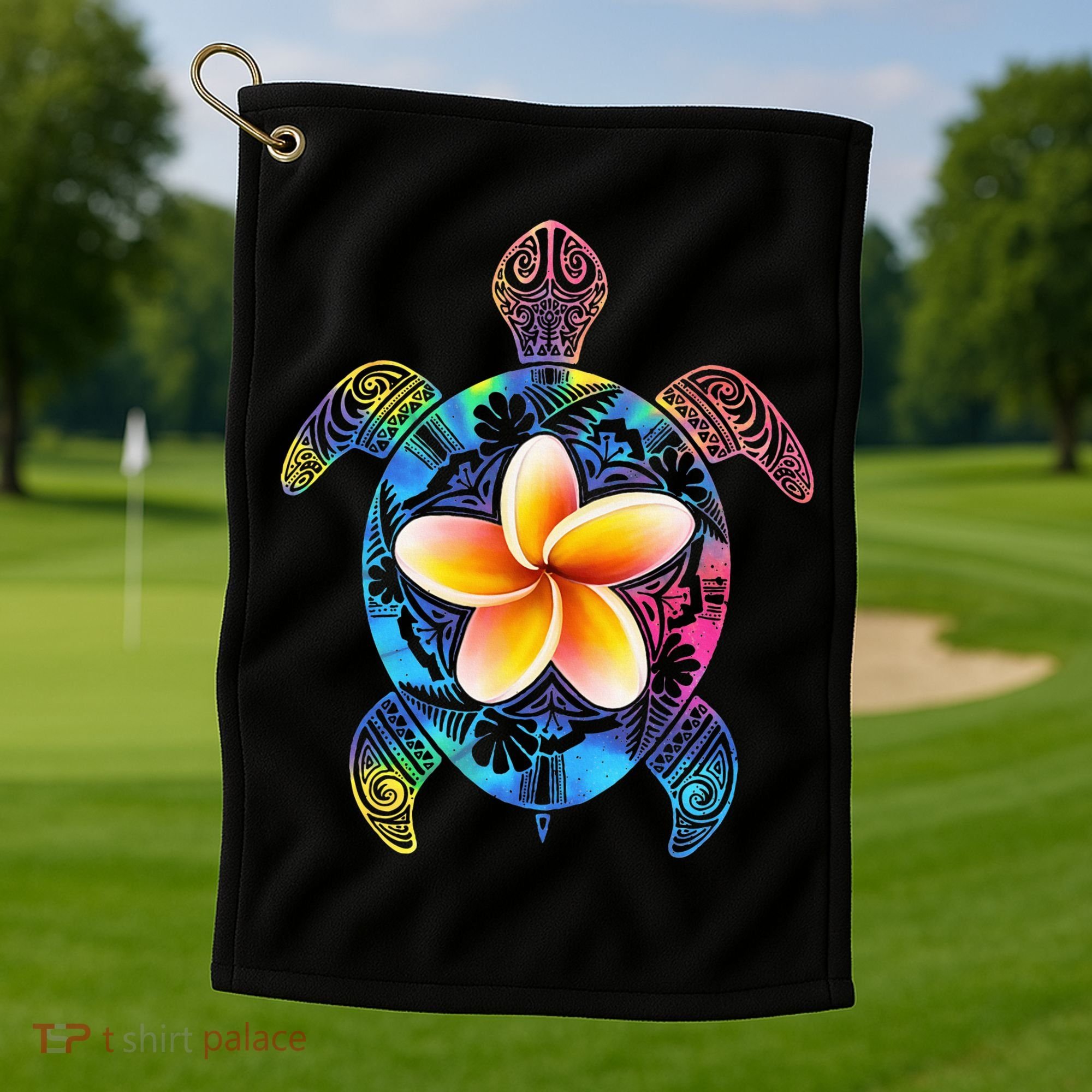 Hawaiian Tie Dye Sea Turtle Hawaii Golf Towel