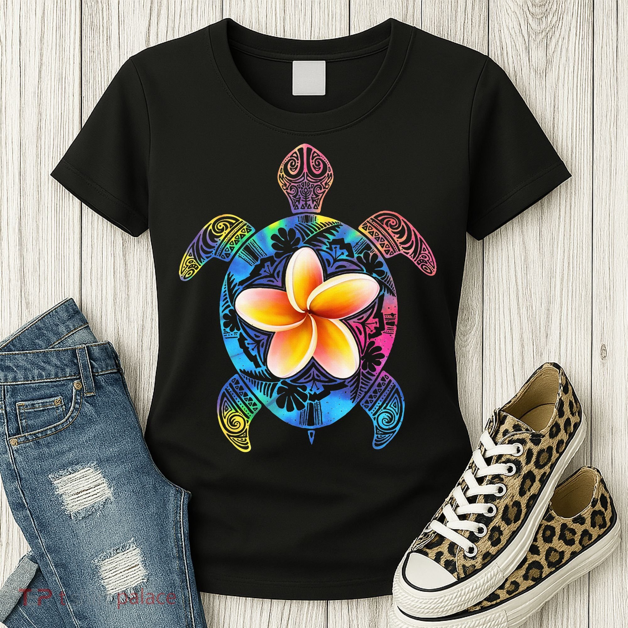 Hawaiian Tie Dye Sea Turtle Hawaii Women's T-Shirt