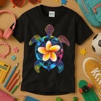 Hawaiian Tie Dye Sea Turtle Hawaii Kids T-Shirt thumb 3