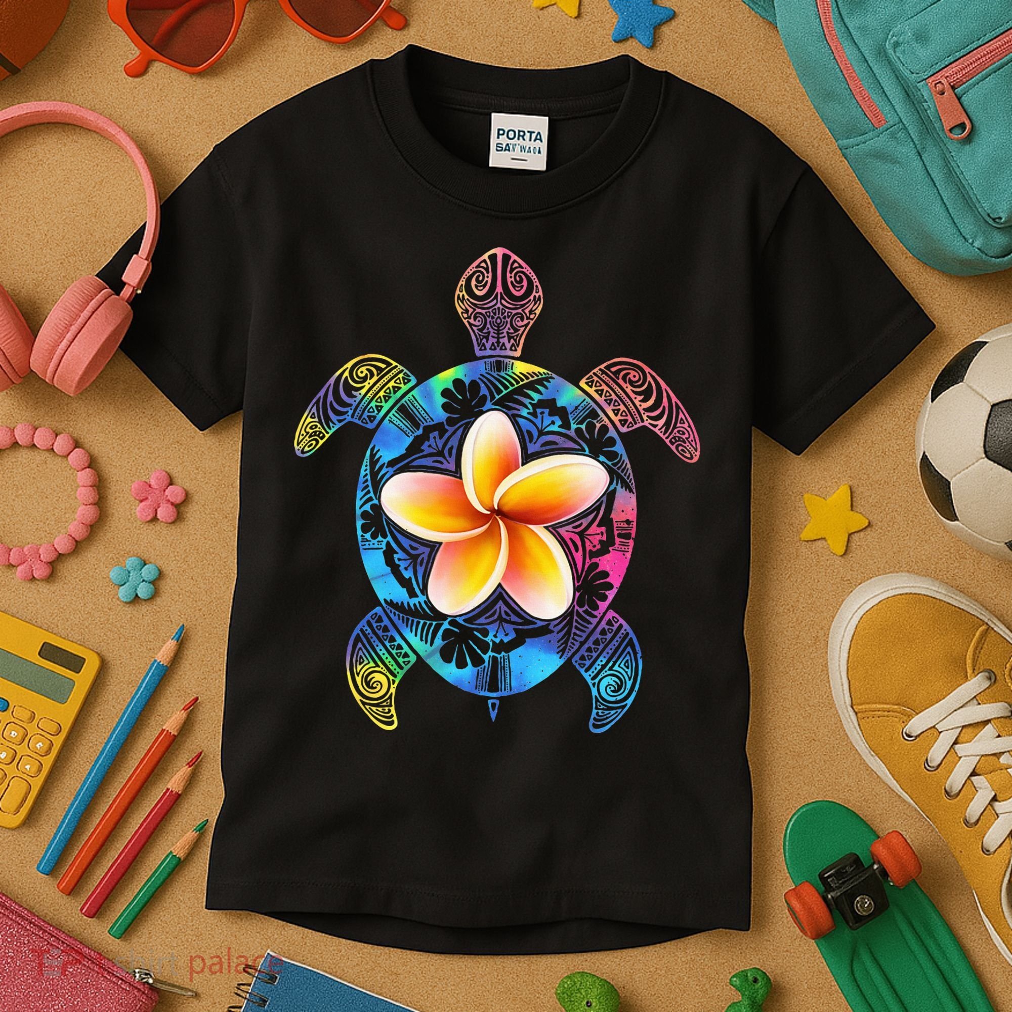 Hawaiian Tie Dye Sea Turtle Hawaii Kids T-Shirt