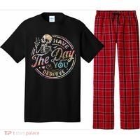 Have The Day You Deserve Retro Motivational Skeleton Pajama Set thumb 0
