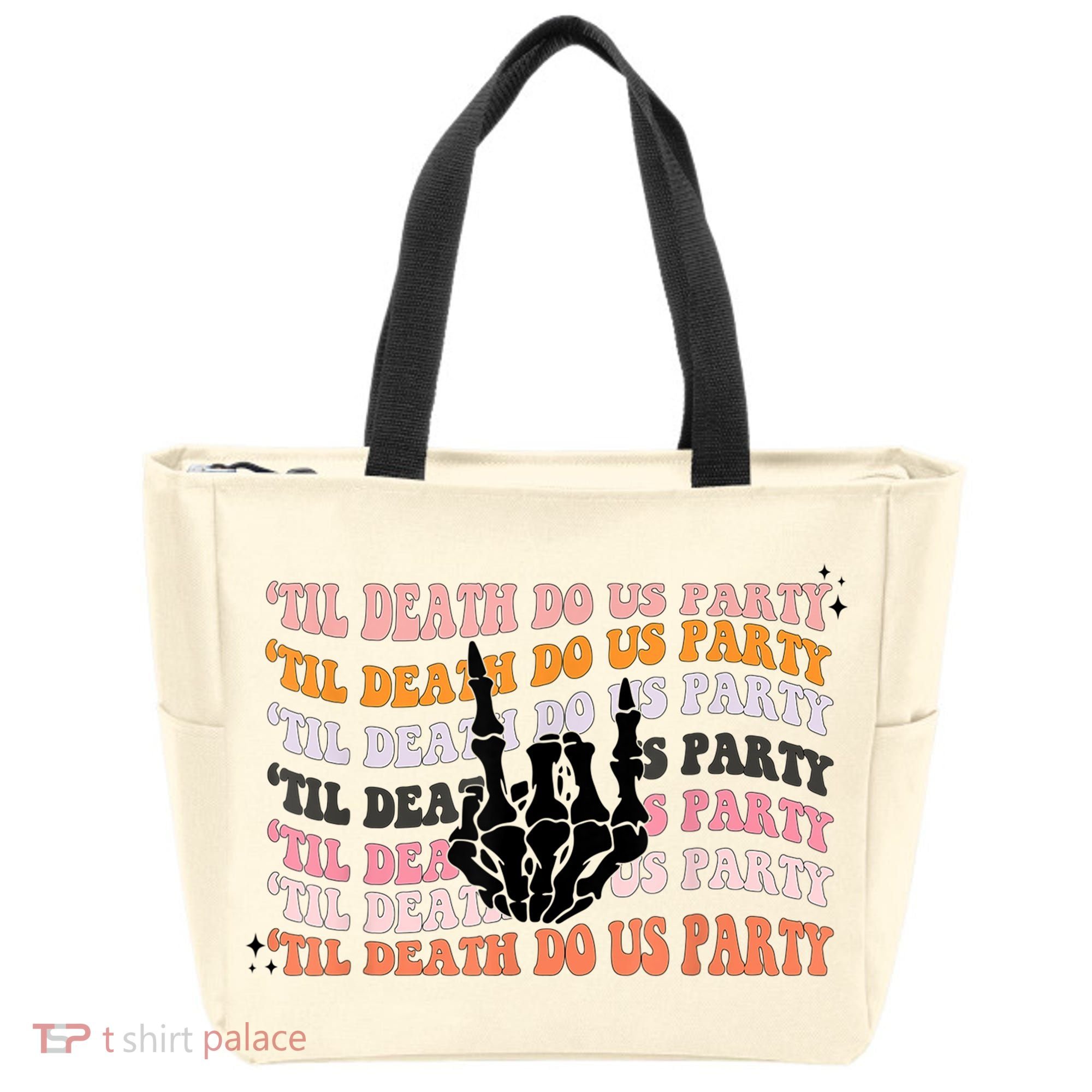 Halloween Til Death Do Us Party Bachelorette Matching Tote Bag