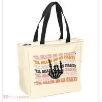 Halloween Til Death Do Us Party Bachelorette Matching Tote Bag thumb 2