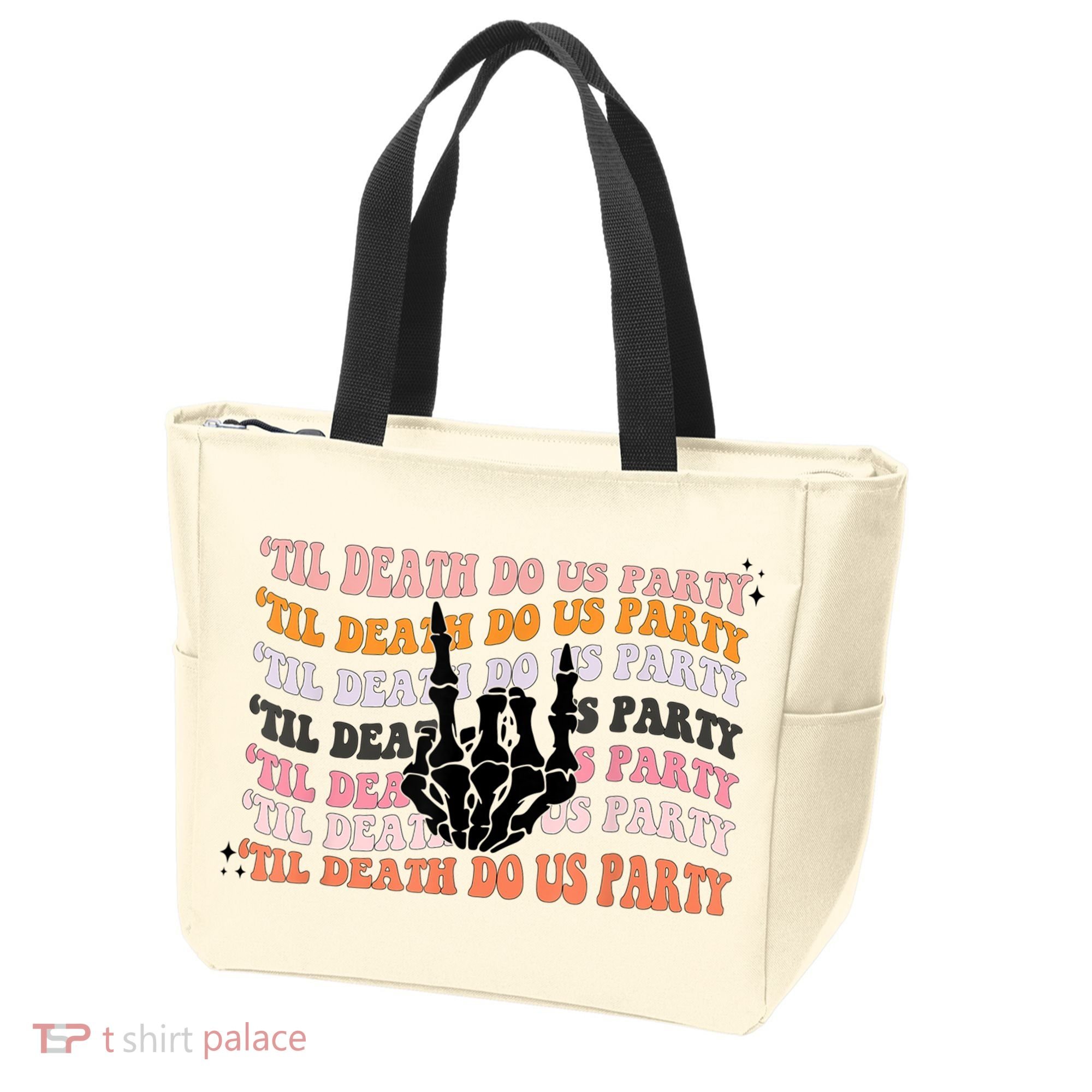 Halloween Til Death Do Us Party Bachelorette Matching Tote Bag