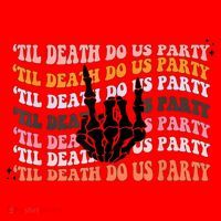 Halloween Til Death Do Us Party Bachelorette Matching Santa Hat thumb 1