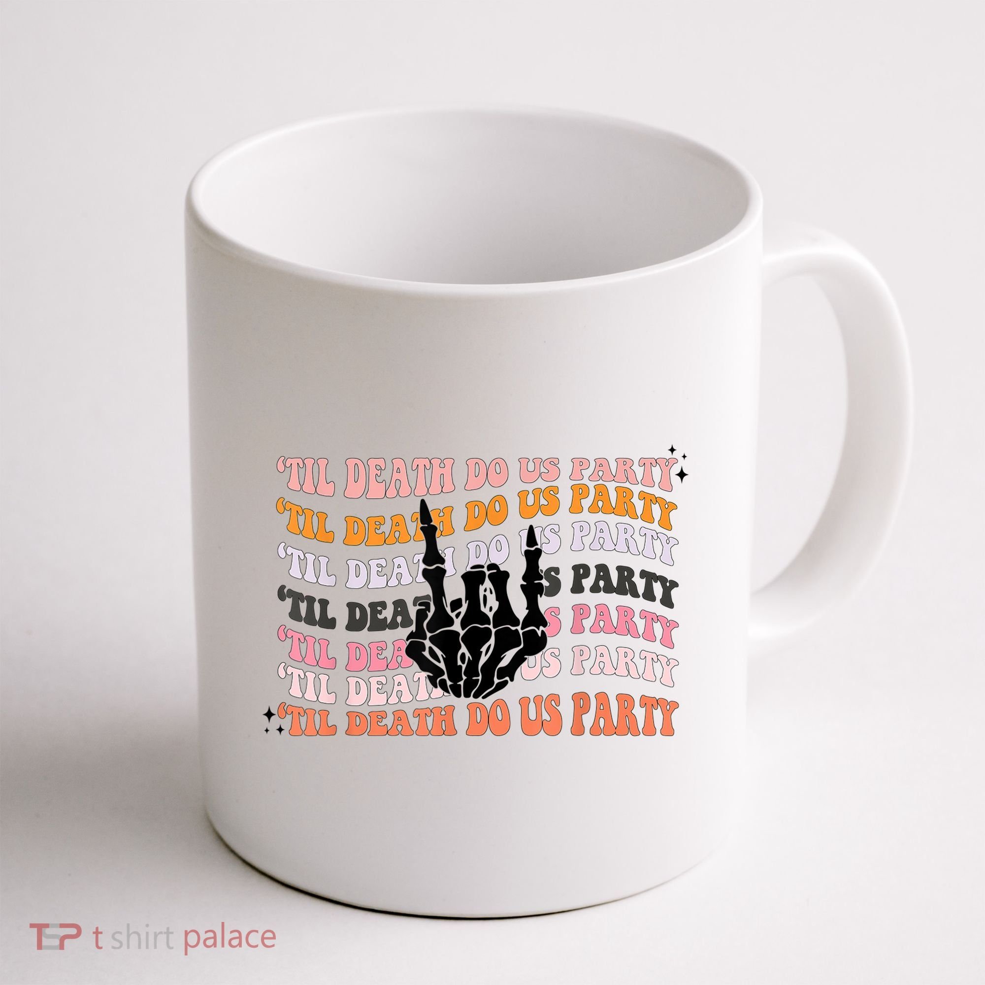 Halloween Til Death Do Us Party Bachelorette Matching Coffee Mug